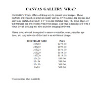 Gallery Wrap Prices
